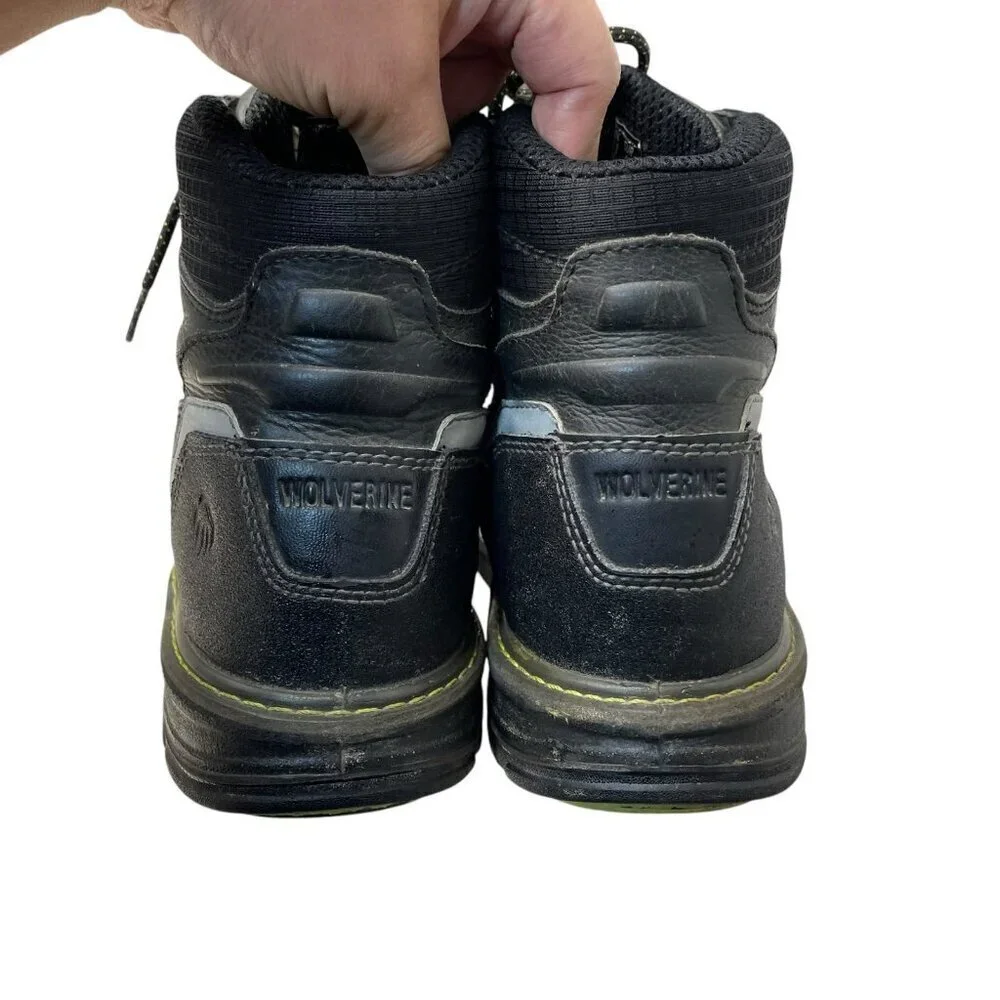 Wolverine w10484 Multishox Waterproof Steel Toe Black Work Boots Lace Up 12EW